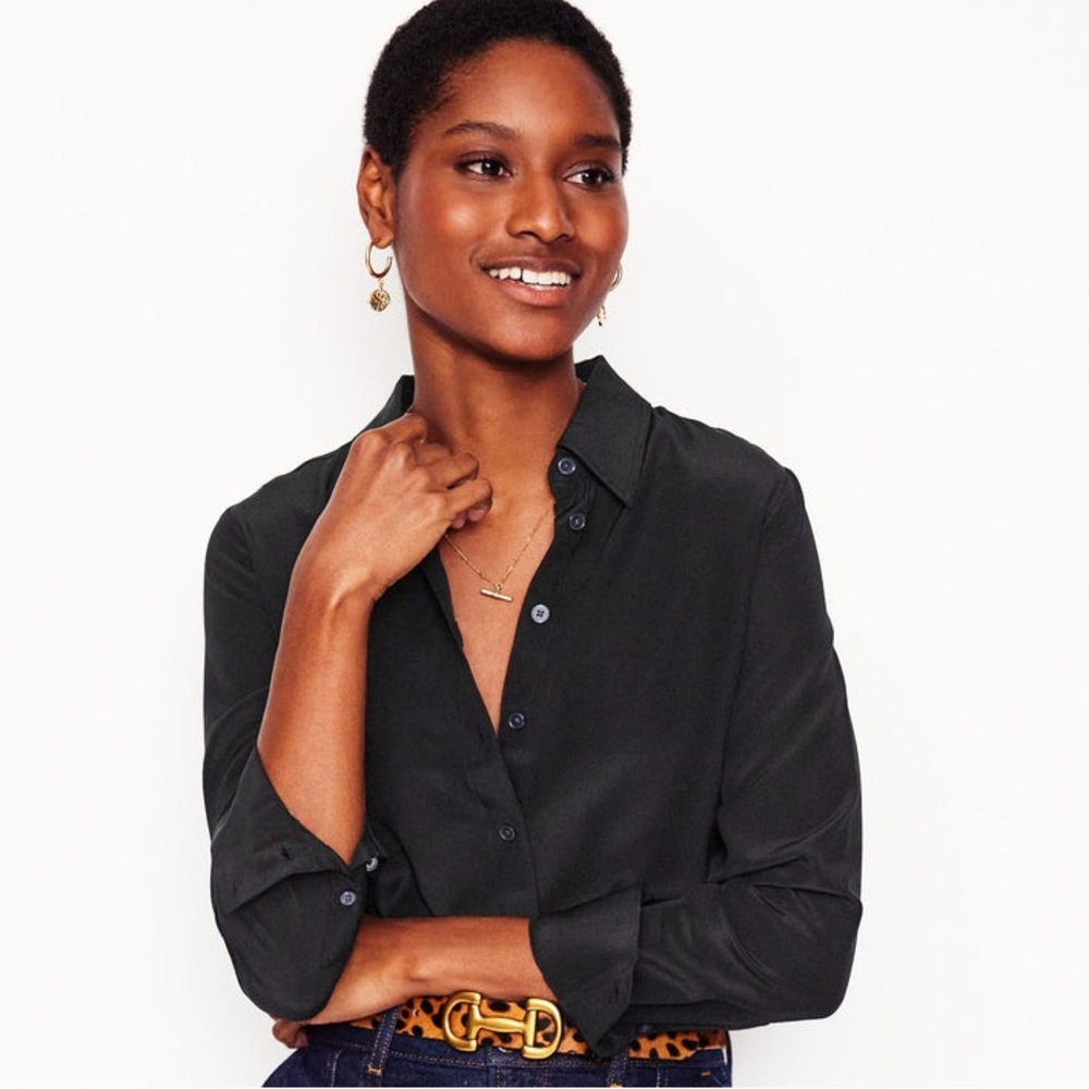 LAUREN Ralph Lauren Women's Satin Charmeuse Shirt size Large